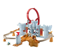 Load image into Gallery viewer, Hot Wheels Mario Kart Bowser Castle track set with castle and loop