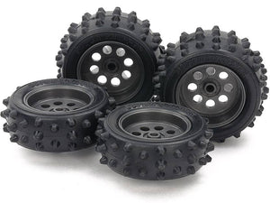 Spike Tire & Wheel Set (for EZ Chassis) - Shiroiokami HobbyTech