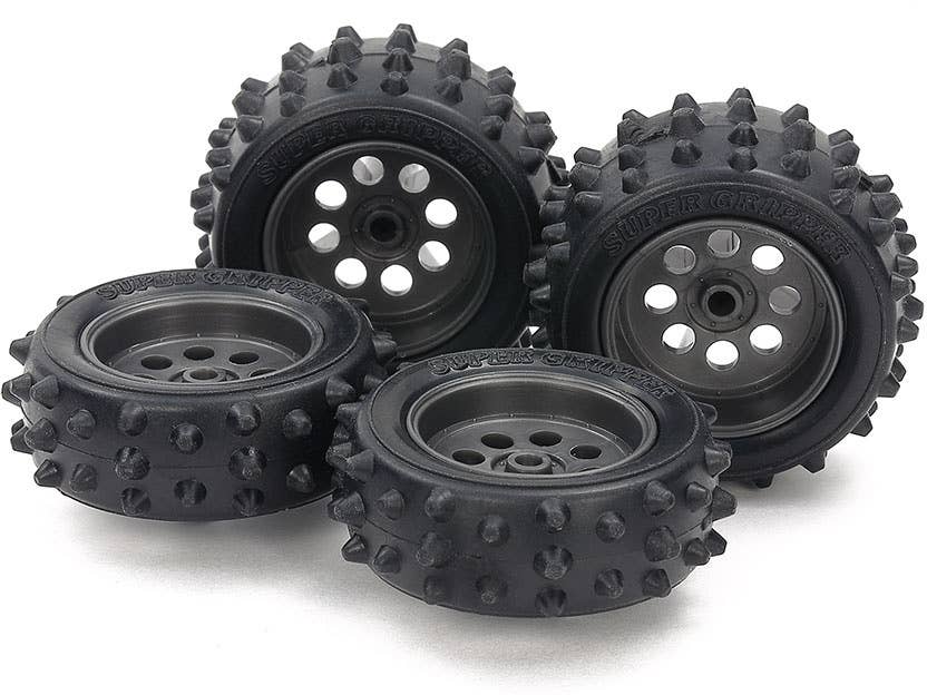 Spike Tire & Wheel Set (for EZ Chassis) - Shiroiokami HobbyTech