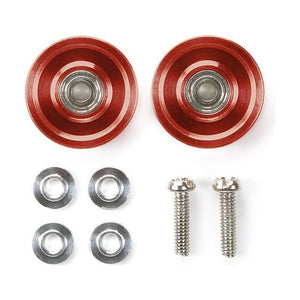 13mm Aluminum Ball-Race Rollers (Ringless/Red) (Mini 4WD Limited) - Shiroiokami HobbyTech