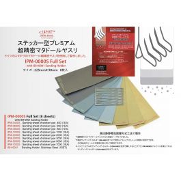 PREMIUM ULTRA PRECISION SANDING SHEET FOR STICKER TYPE FULL SET WITH HOLDER - Shiroiokami HobbyTech